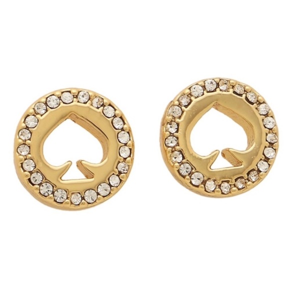 KATE SPADE • Gold Spot The Spade Crystal Halo Earrings - Picture 5 of 7